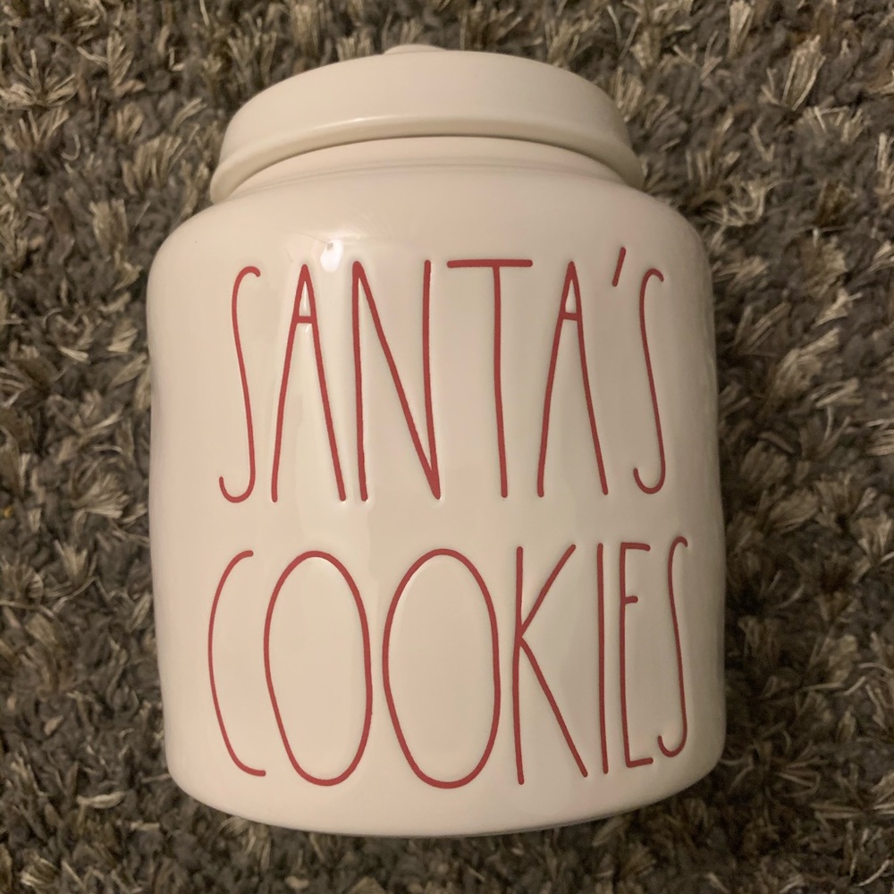 Rae Dunn Santa’s cookies canister